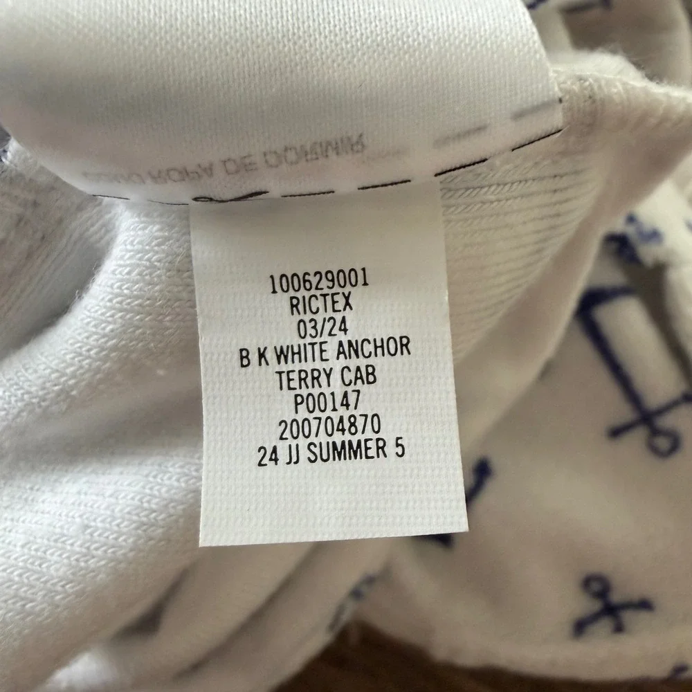 NWT Janie and Jack Baby Boys White Navy Anchor Terry Cabana Short Set 3-6 Months